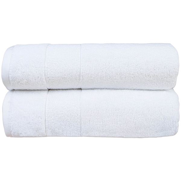 Arkwright Home Aston & Arden Turkish Solid Bath Towel 30x60 White (2pk) BT-TS-3060-18-WHT - main